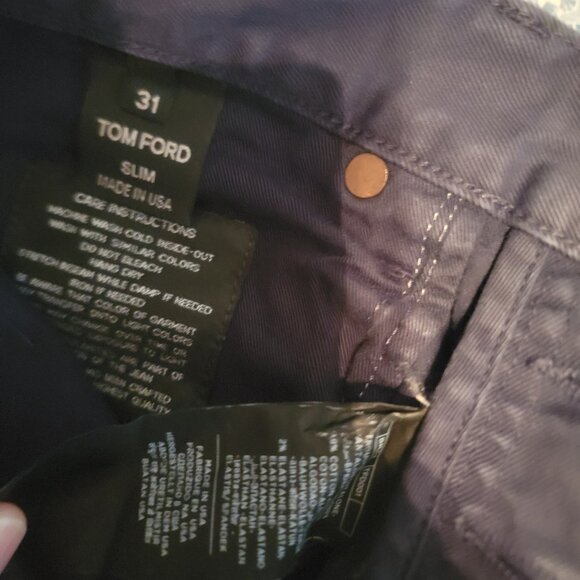 Tom Ford Mens Navy Blue Flat Front Chino Pants Jean style Slim Size 31 - Picture 2 of 5